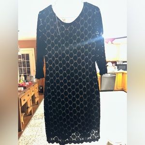Black Lace knee length Dress